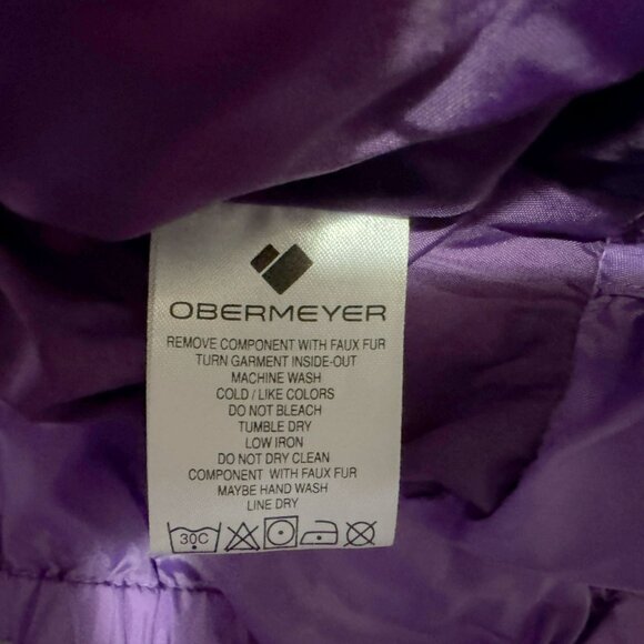 Obermeyer Girls Roselet Insulated Jacket Pink Multi Zip Front FauxFur Hood 7 NEW - Picture 9 of 11